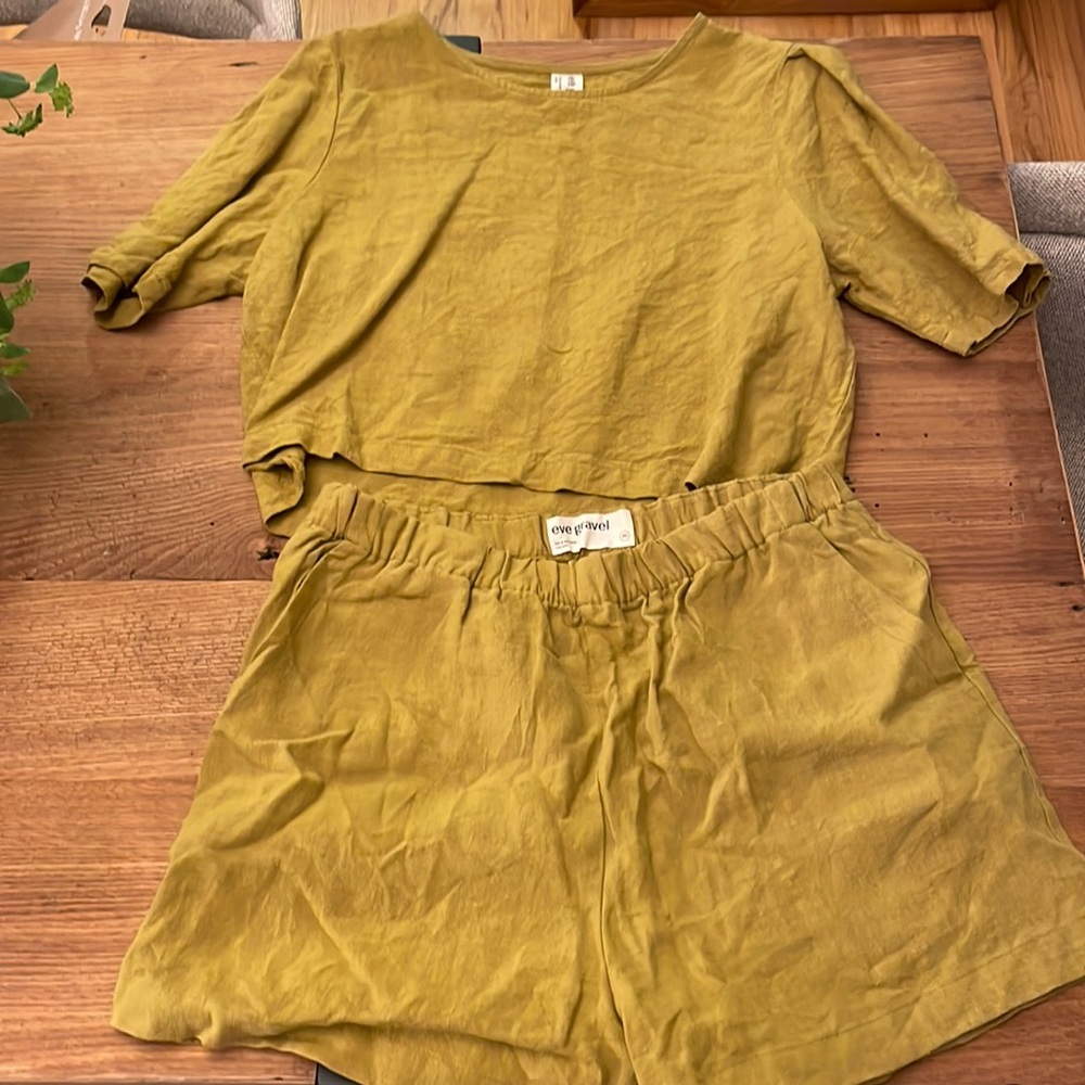 Eve Gravel Linen Short Set